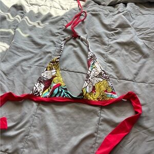 Colorful Halter Bikini Top